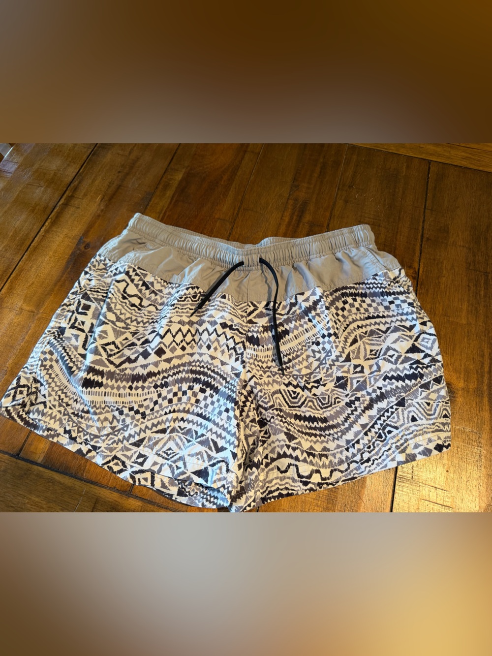 Columbia Light Gray and Black Tribal Athletic Shorts